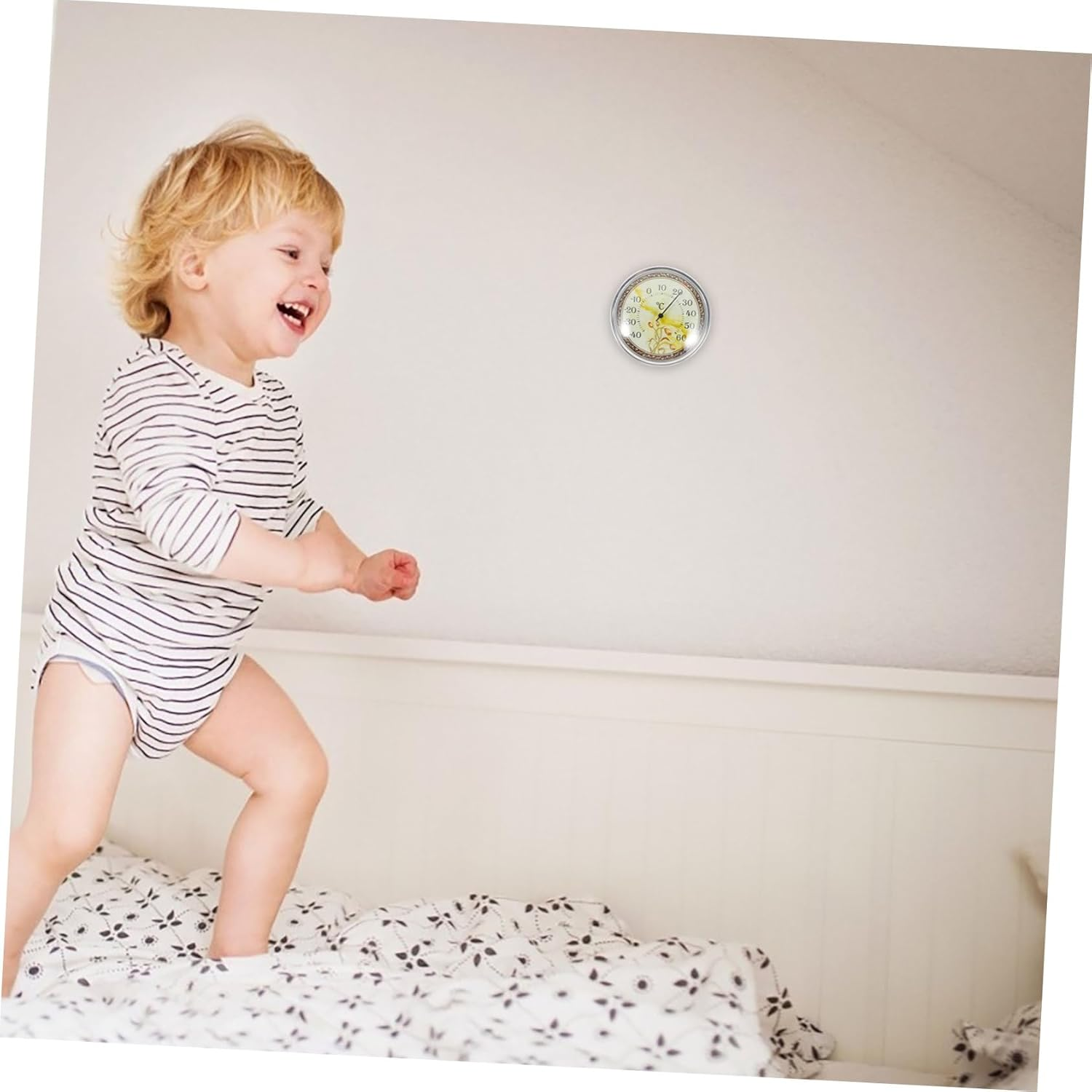 DECHOUS High-Precision Hanging Sauna Wall Thermometer with Tulip Design Indoor Outdoor Temperature Gauge for Nursery Lightweight Temperature Monitor for Sauna image number 2