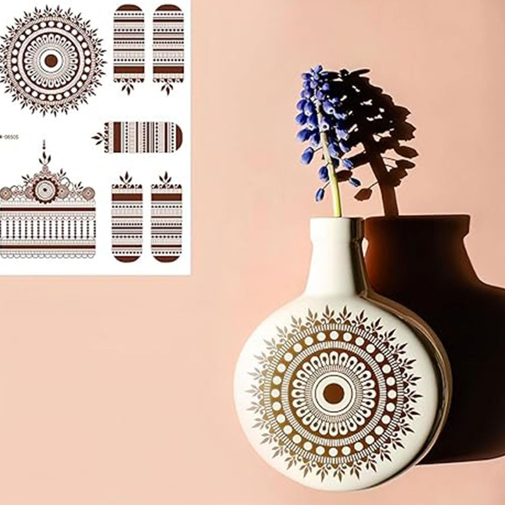 10 Sheets Temporary Tattoo Stickers, Waterproof Lace Pattern Tattoos Mystery Flower Body Art Sticker for Women Girls DIY Body Face Arms Legs,Waterproof Fake Tattoos Temporary Tattoo Kits image number 4