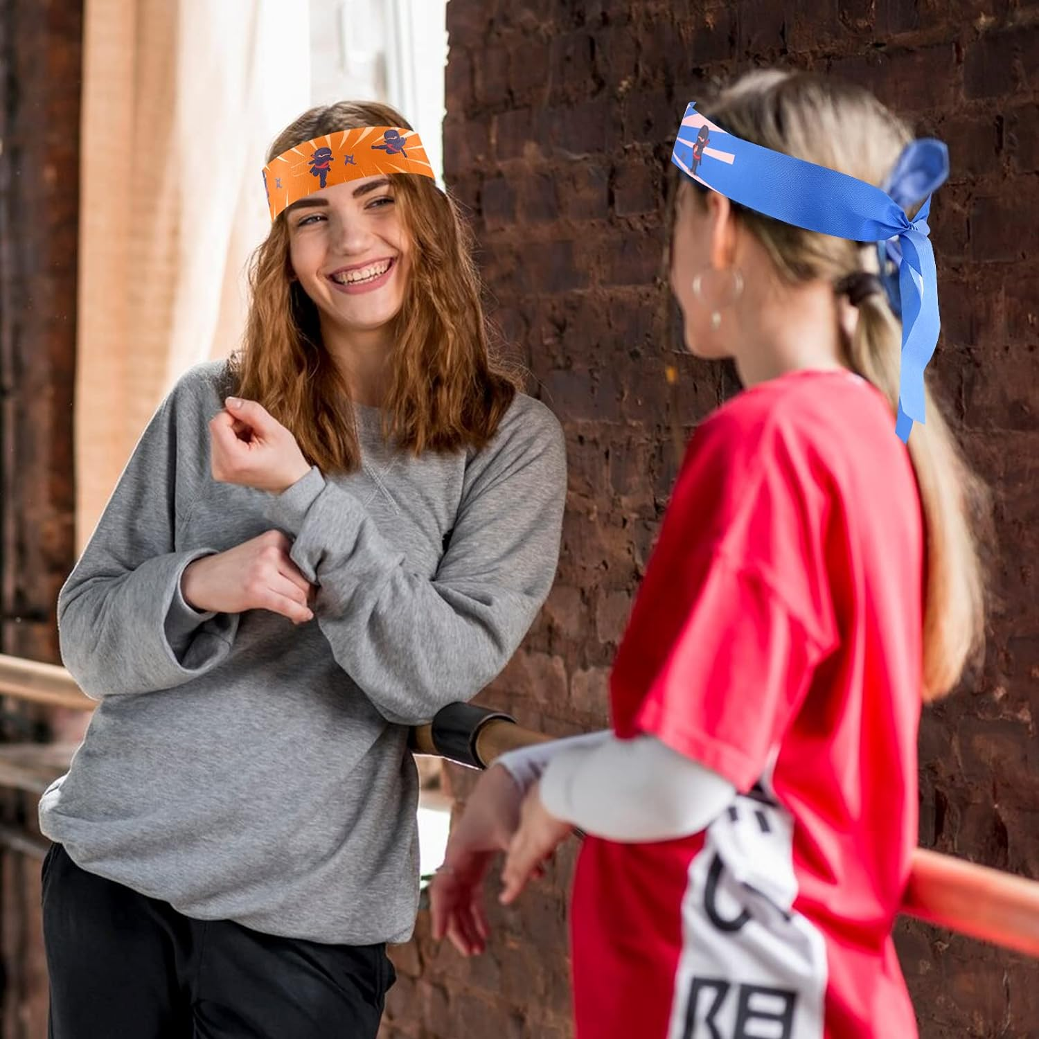 DOSTATNI 24 Pieces Ninja Headbands Karate Headband Red Ninja Warrior Headbands Ninja Party Favors for Ninja Party Decorations Ninja Birthday Theme Party Supplies Rainbow image number 5