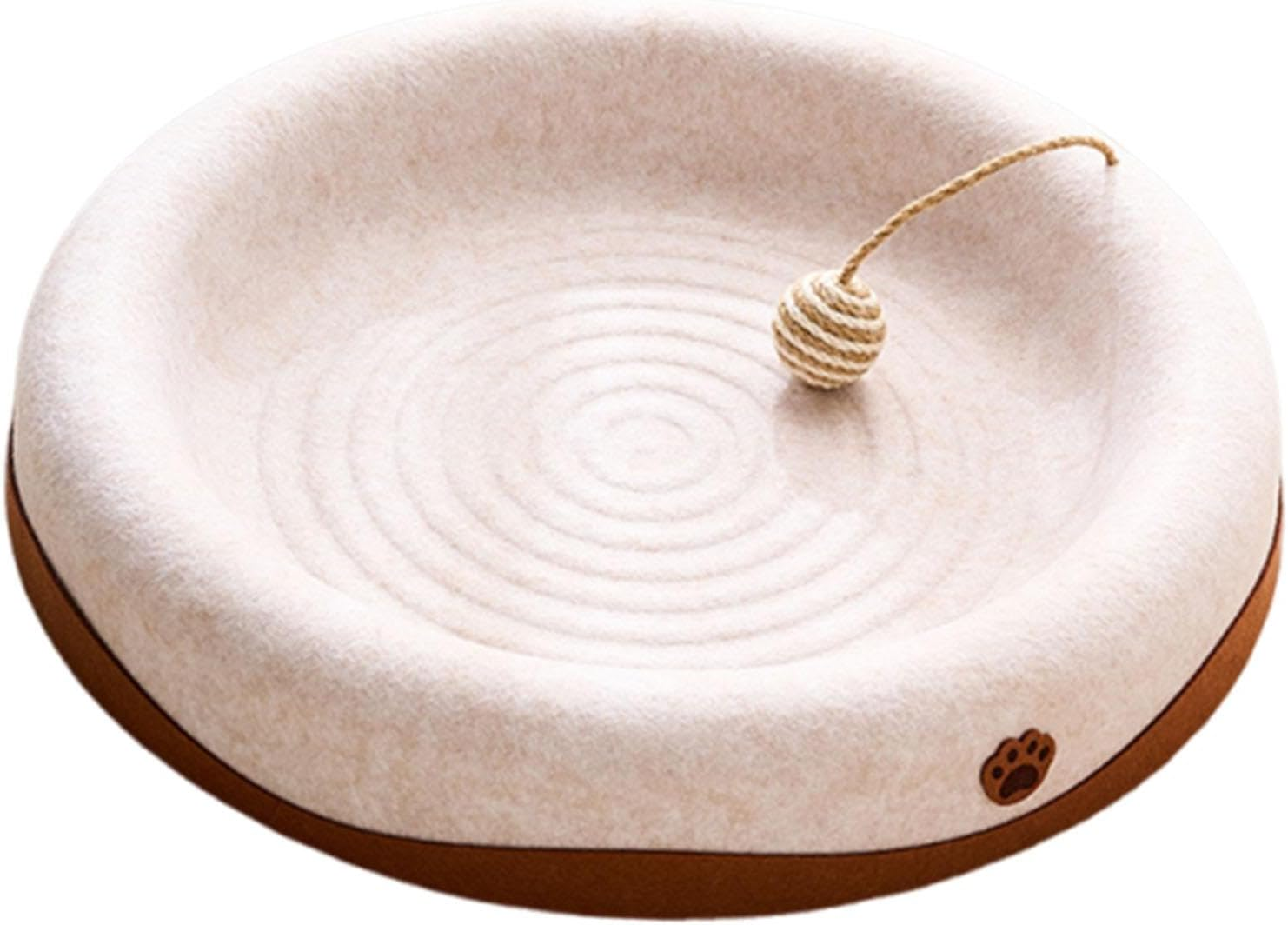 ＡＷＨＡＯ Indoor Cat Scratcher Bed with Dangling Ball, Breathable and Space Efficient, Black Round