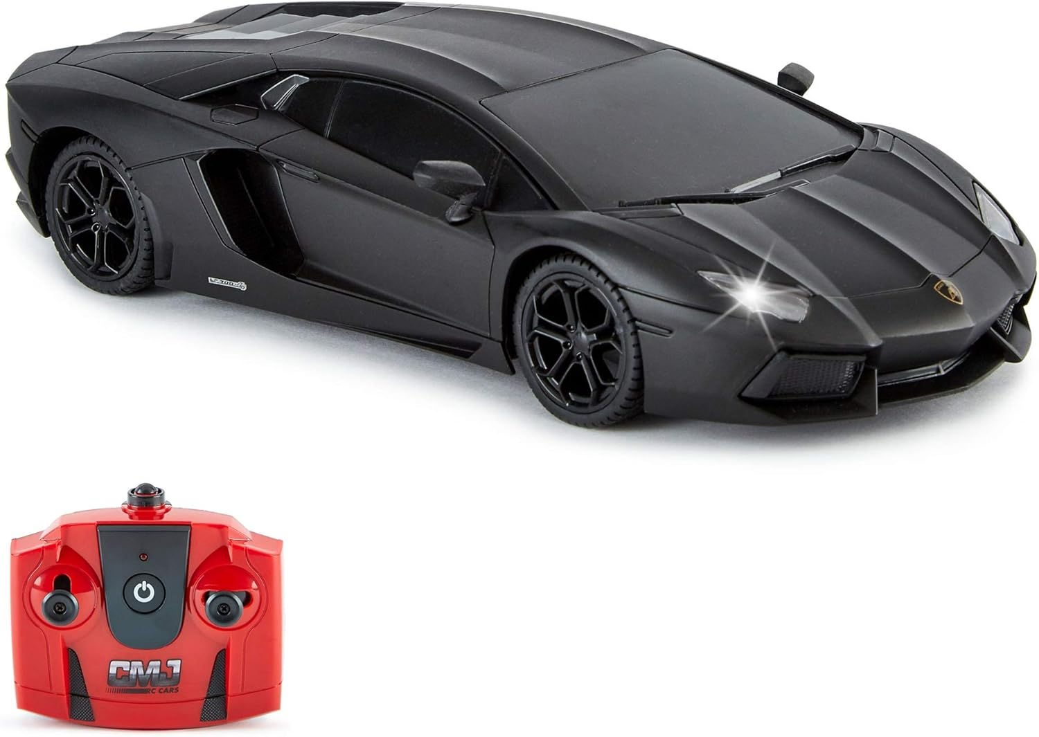 Lamborghini Aventador Official Licensed Remote Control Car with Working Lights, Radio Controlled on Road RC Car 1:24 Scale, 2.4Ghz Matte Black, Great Toys for Boys and Girls image number 3