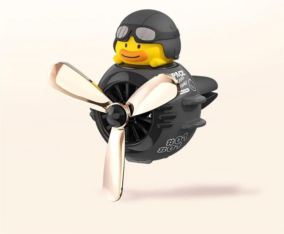 Car Air Freshener, Cute Car Diffuser, Pilot Black Warrior with Rotating Propeller, Cartoon Car Vent Fan, Creative Car Perfume Ornament, Automotive Air Freshener image number 5