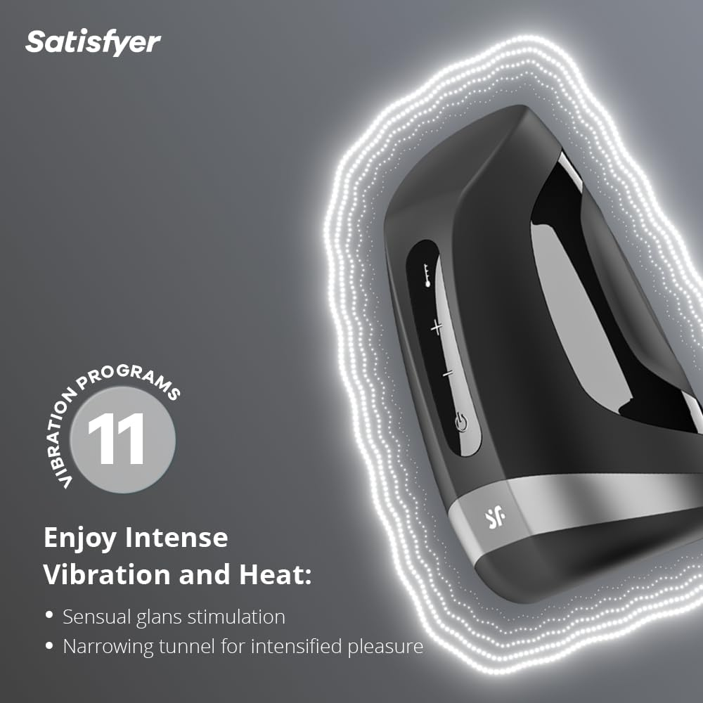 Satisfyer Men Vibration Heat, Black image number 1