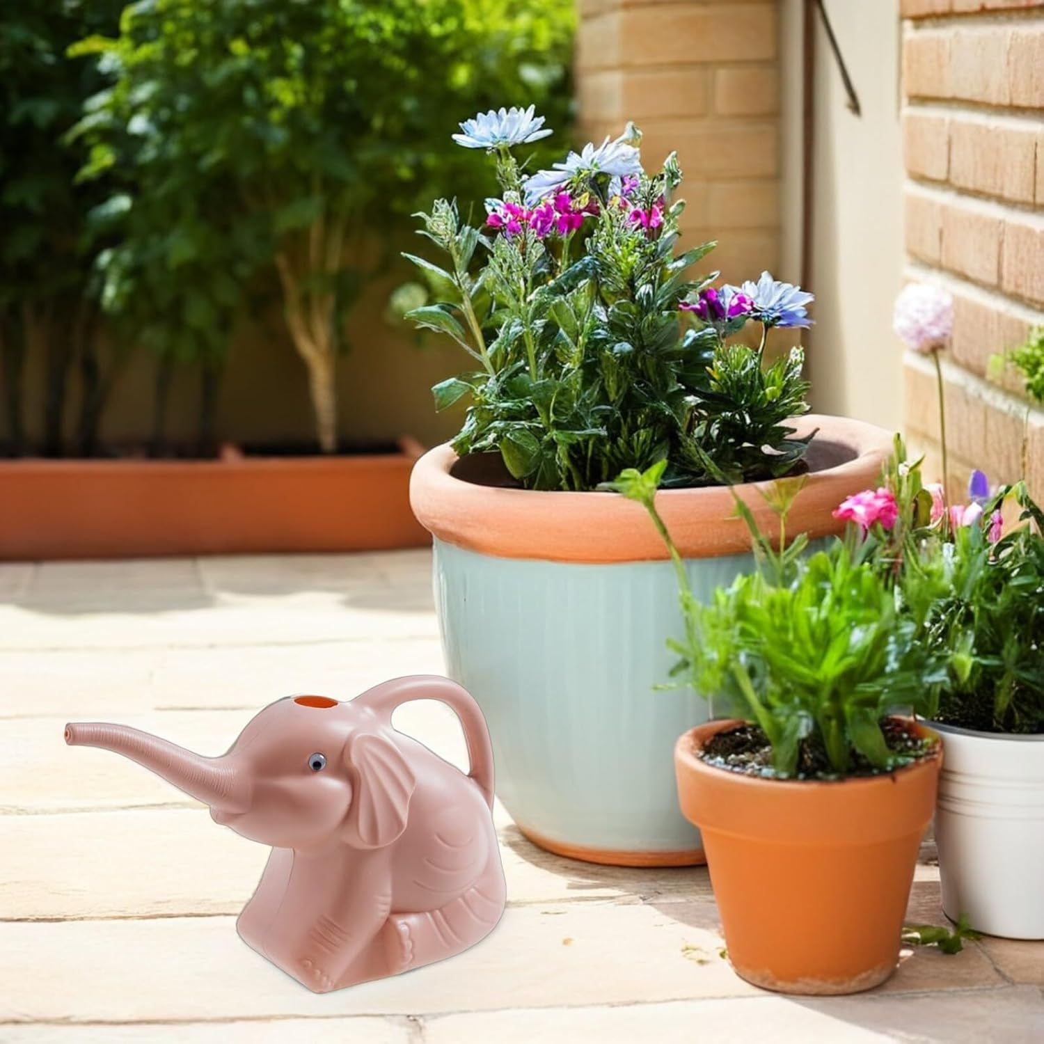 BCOATH Elephant Watering Can Plants Watering Kettle for Home Gardening Tool with Long Spout and Sprinkler Function Garden Supplies for Indoor Outdoor Plants Use Sturdy Lightweight Design image number 4