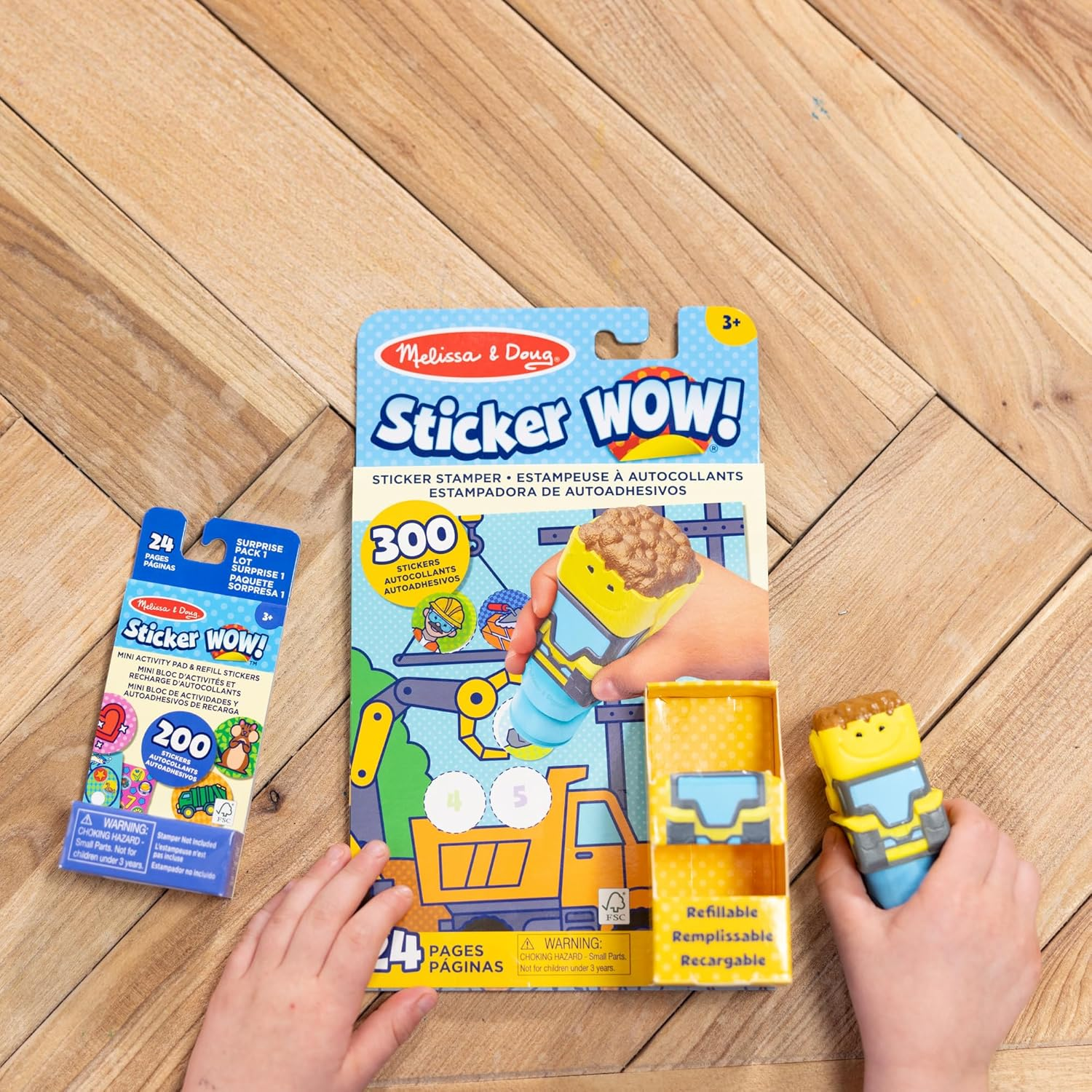 Melissa & Doug Sticker Wow! Bulldozer Bundle &mdash; 24-Page Activity Book, Refillable Stamper, Mini Pad & 500 Stickers (Ages 3+) image number 6