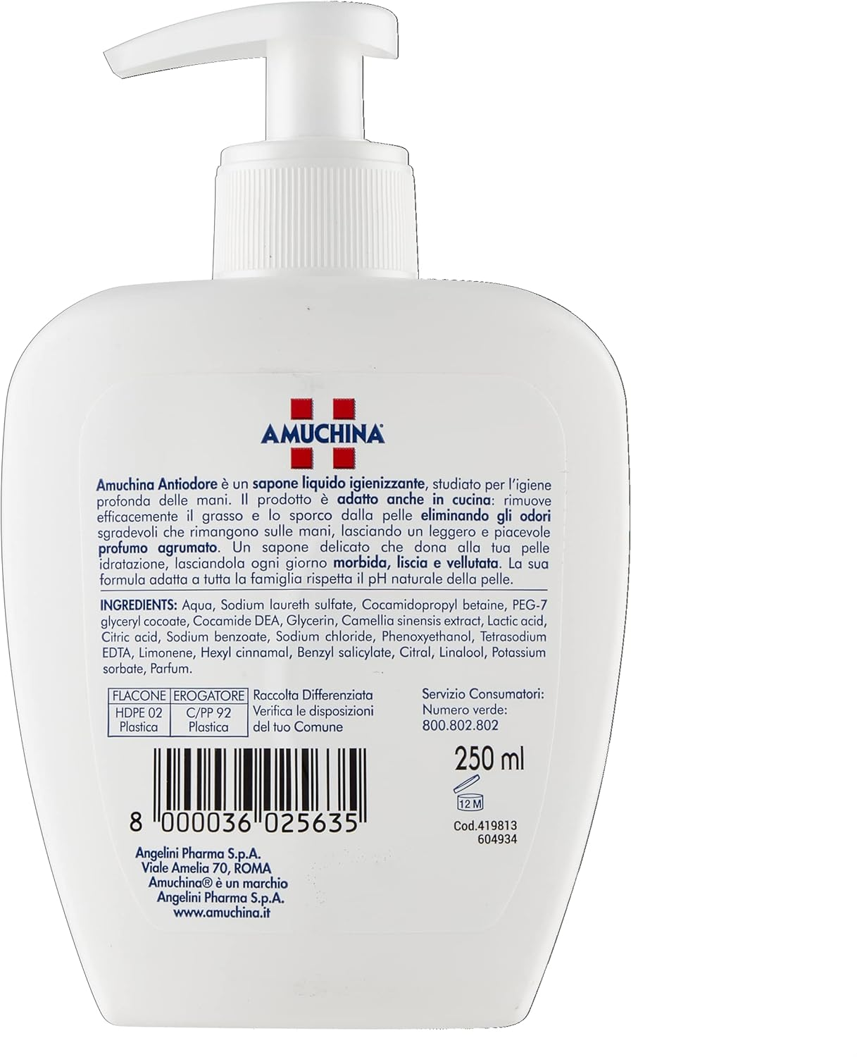Amuchina Liquid Soap Odour-Inhibiting 250 Ml