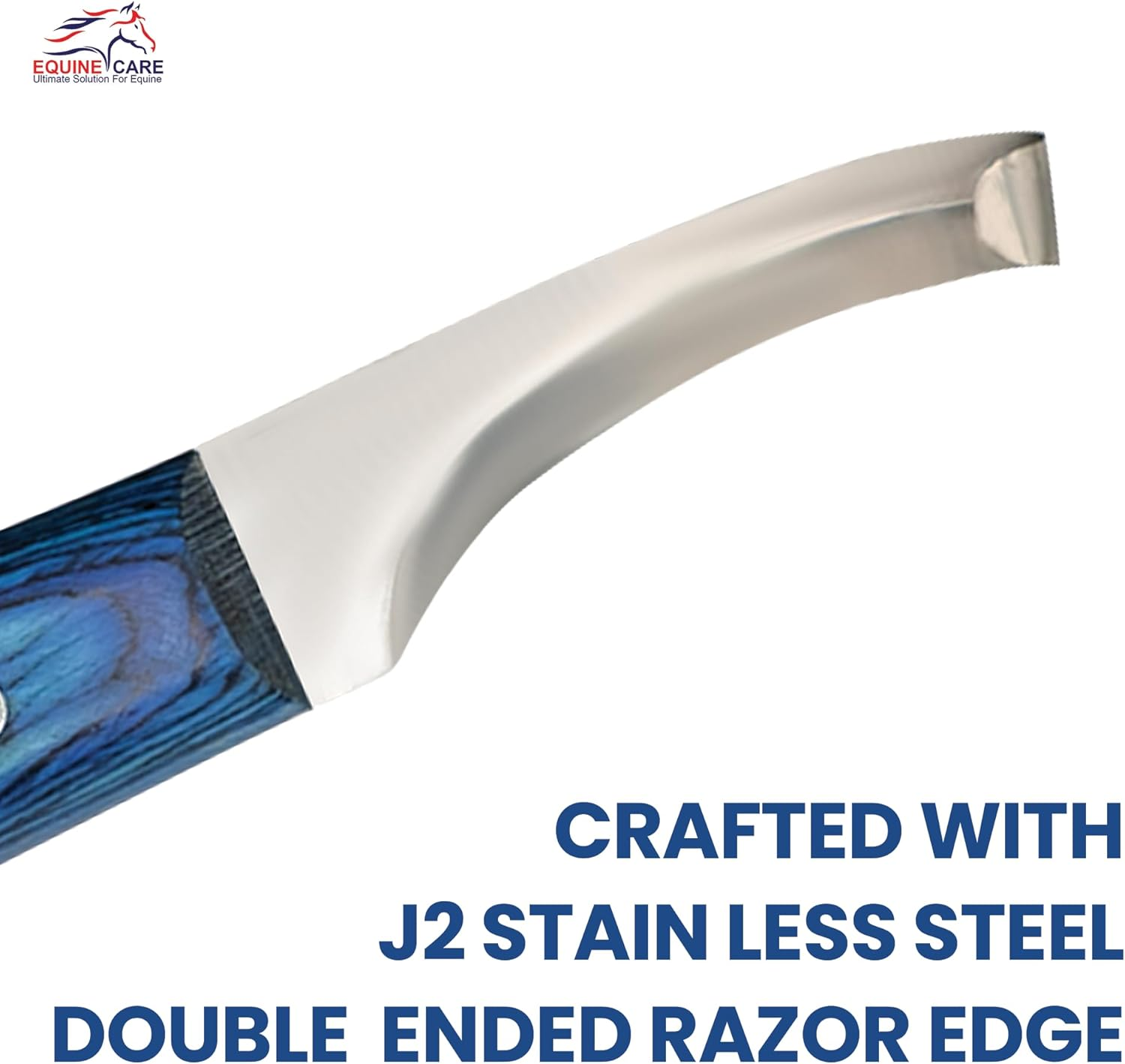 Equine Care Pro Hoof Knife: Razor-Sharp, Double-Ended, Stainless-Steel Blade, Durable Sheet Handle, Left-Handed Precision Farrier Tool, Ultimate Grip & Comfort. image number 6