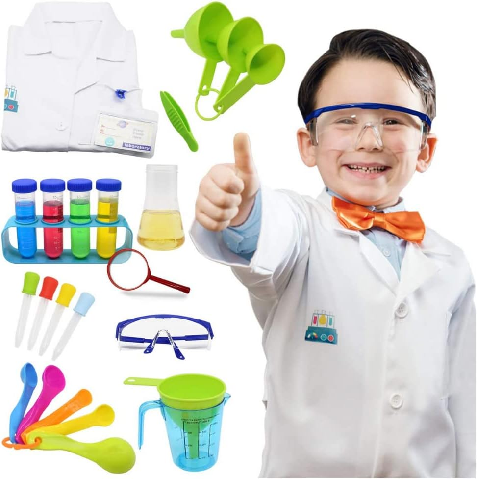 Why2Wise Kids Science Experiment Kit with Lab Coat Scientist Costume Dress up and Role Play Science Experiments for Kids STEM Educational Learning Science Toys image number 4