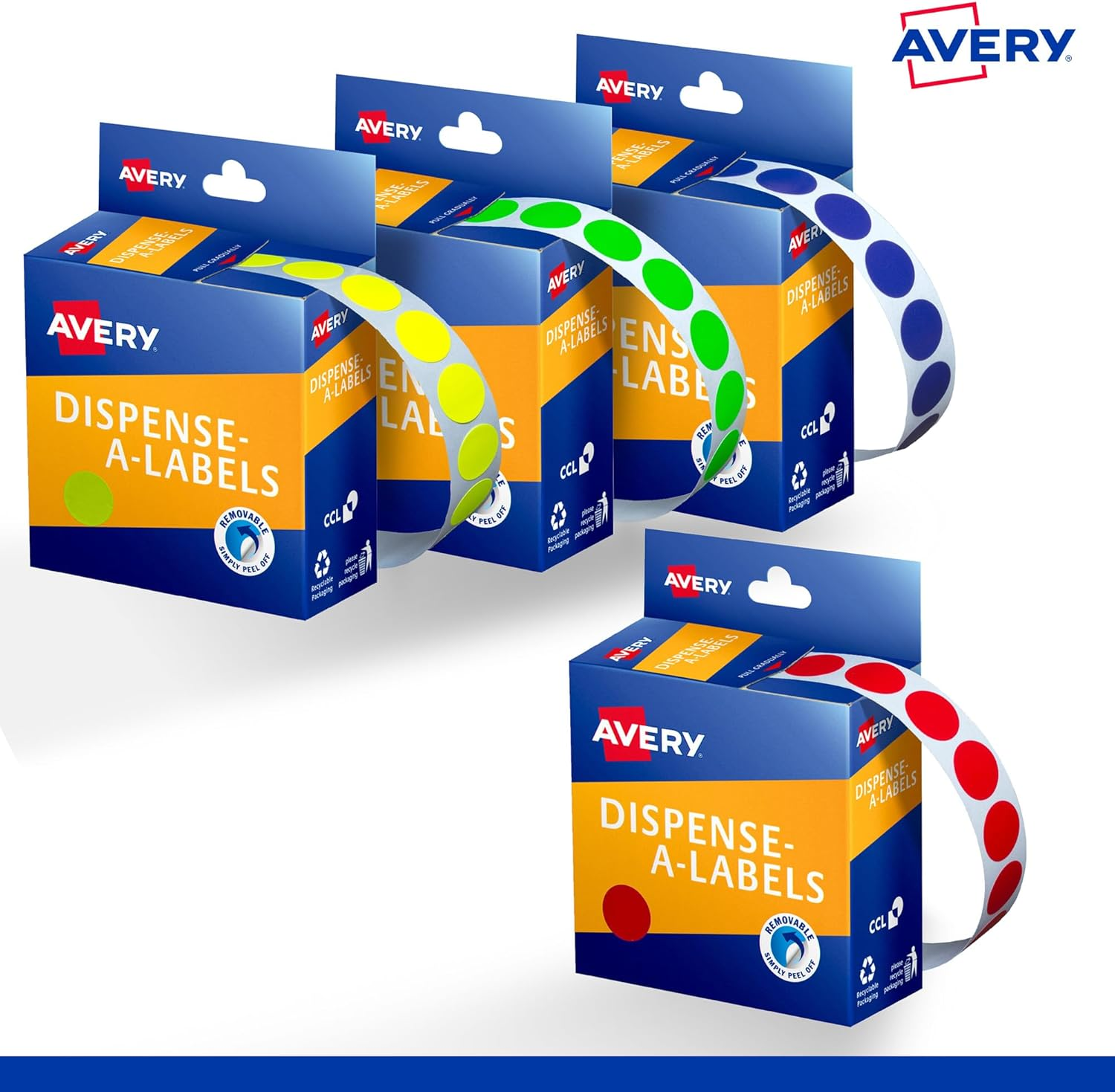 Avery round Dispenser Labels - Removable Price Stickers - Identification Labels - Office Supplies - Fluoro Red, 14Mm, 700 Labels / 1 Roll (937298) (Pack of 2) image number 7