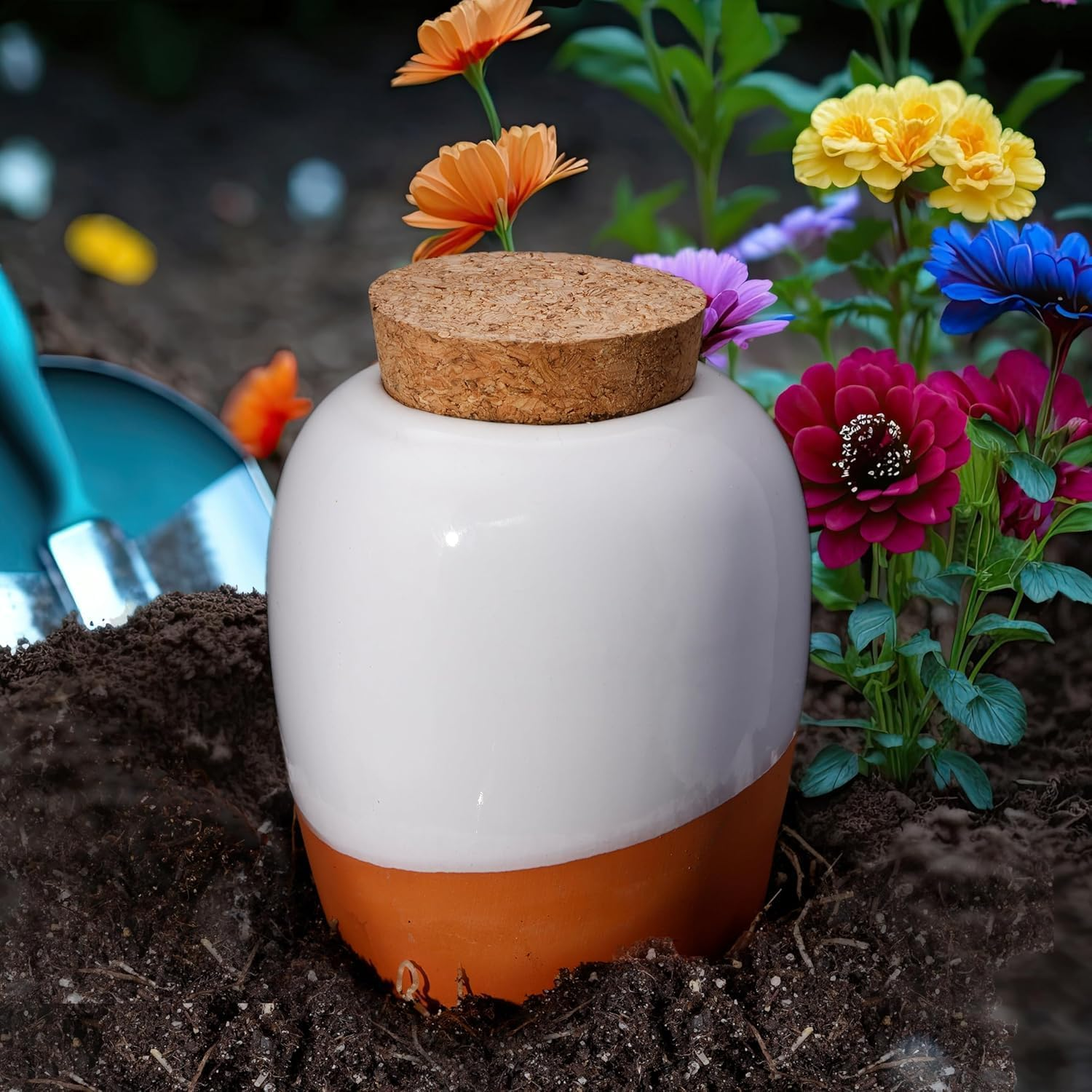 4 Pack Plant Self Watering Globes, Terracotta Watering Spikes, Slow Release Olla Pots Holds 16 Oz, Drip Irrigiation Olla System image number 2