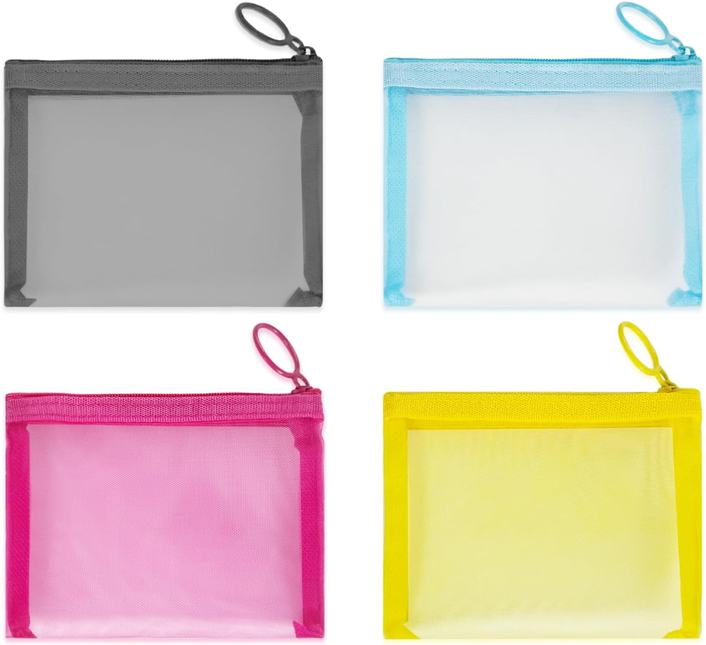 Nylon Makeup Bag Cosmetic Pouches Travel Organizer Case for Purse Diaper Bag Home Organizing Striped Multi Size, Mix 4 Colors, Mini 4 Colors 4 Pcs, Fashion image number 6