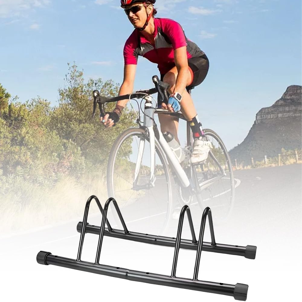 Bike Racks,Ground Parking Rack,Bicycle Display Bezel,Detachable Frame,Metal Rack, for Mountain Bike and Road Bike Indoor Garage Storage - for 2 Bikes image number 4