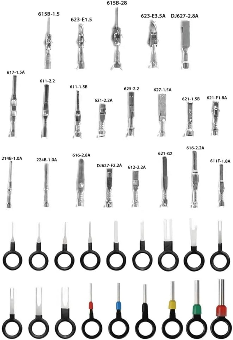 340Pcs 1/1.5/1.8/2.2/2.8/3.5Mm Terminal Pins Wire Harness Pin Male Female Automotive Electrical Connector Kit Car Wire image number 4