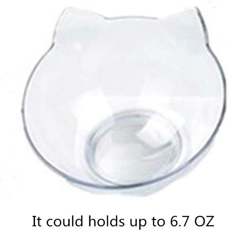 Cat Elevated Bowl,Pet Feeding Bowl | Raised the Bottom for Cats and Small Dogs ，Cute Cat Face Double Bowl/62 image number 3