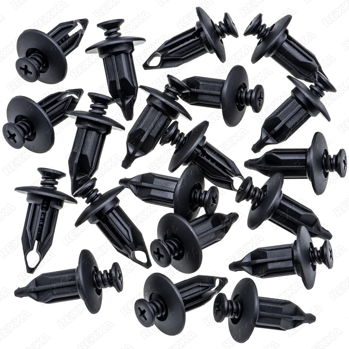 Rexka 20Pcs Bumper Cover Retainer Clips 12Mm Push Pin Compatible with Chrysler 6502625 07-18 Jeep Wrangler & Wrangler Unlimited JK Dodge Dakota Durango Ram 1500 2500 3500 4500 5500 GM 10140480