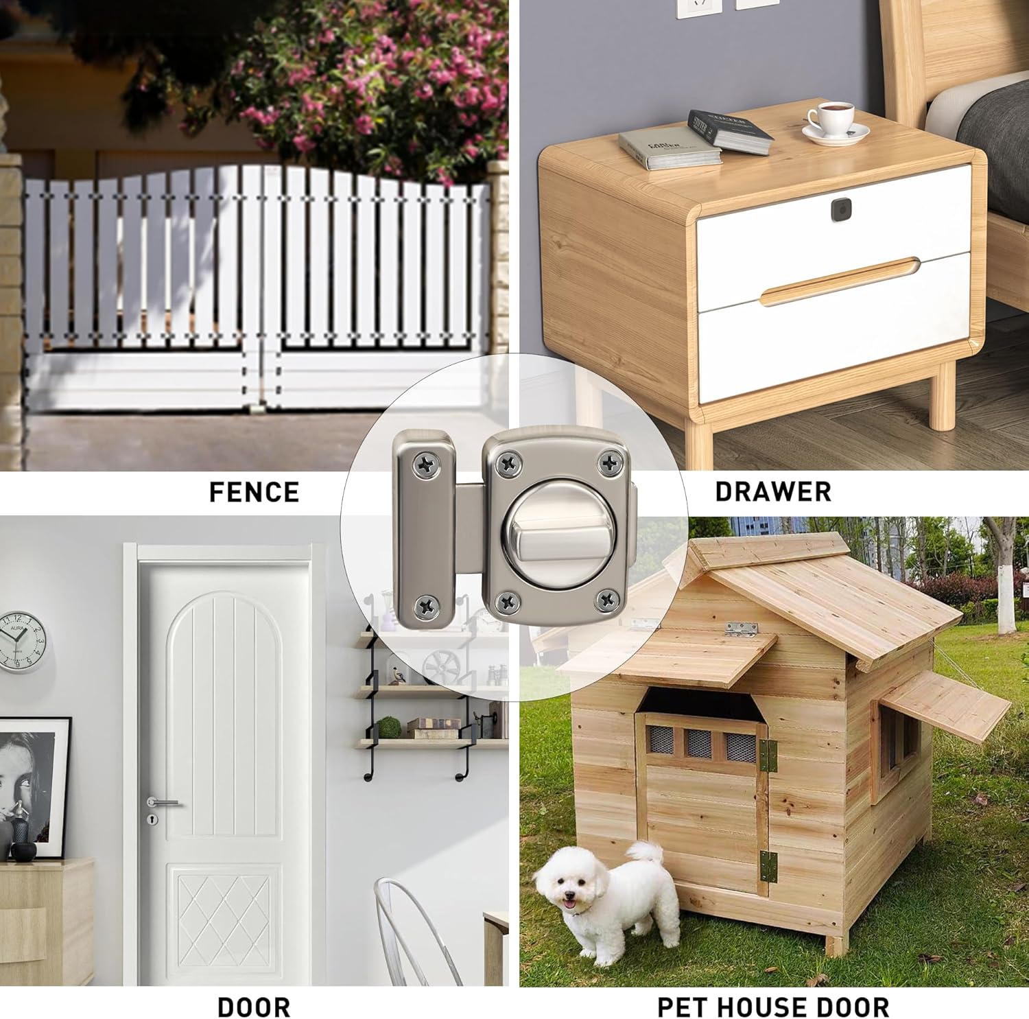 Alise Gate Latch Slide Bolt Latches Lock for Door,Double Sided Rotate Gate Latches for Barn,Shed,Fence, Garage,Front Door,Toilet Door, Pet Door,Brushed Finish - Oil Rubbed Bronze image number 6