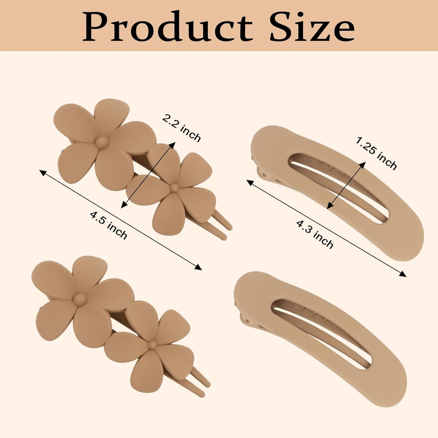 Big Flat Hair Clip Female Crocodile Claw Thick Duckbill French Matte Girl Barrette Accessories 12 Suitable for Thick and Thin Hair Girl Wedding Party Christmas Party Hair Barrettes image number 3