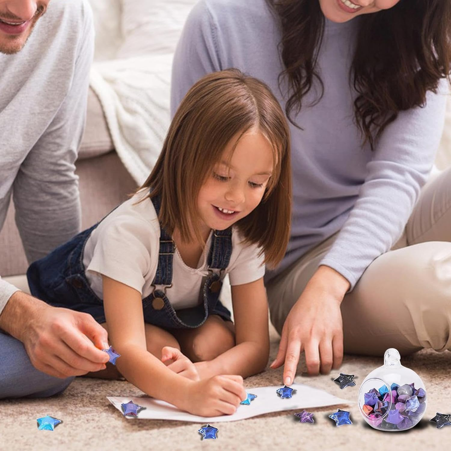 1620 Sheets Space Origami Stars Paper, 8 Different Designs of Beautiful Outer Space Sky Origami Lucky Star Paper Folding Strips for DIY Handmade Crafts image number 1