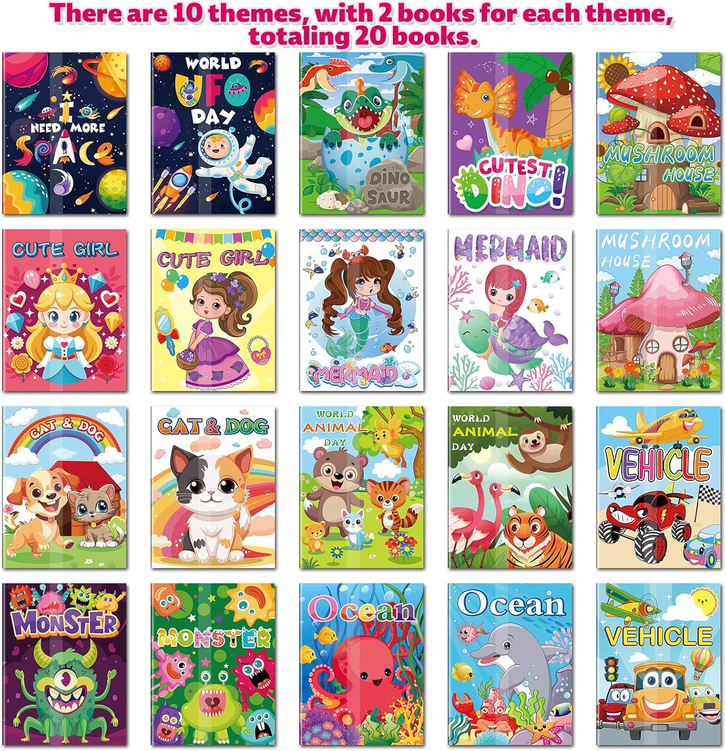 Elfew 20 Pack Small Colouring Books for Kids Ages 2-4,4-8, Bulk Colouring Books, Kids Party Favor Colouring Book Set for Goodie Bags Stuffer Fillers for Children Boys and Girls image number 3