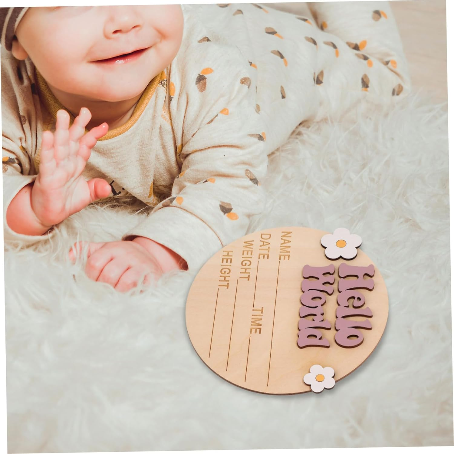 Gatuida Growth Commemorative Card for Newborn Wood Sign for Shower Nursery Decor image number 5