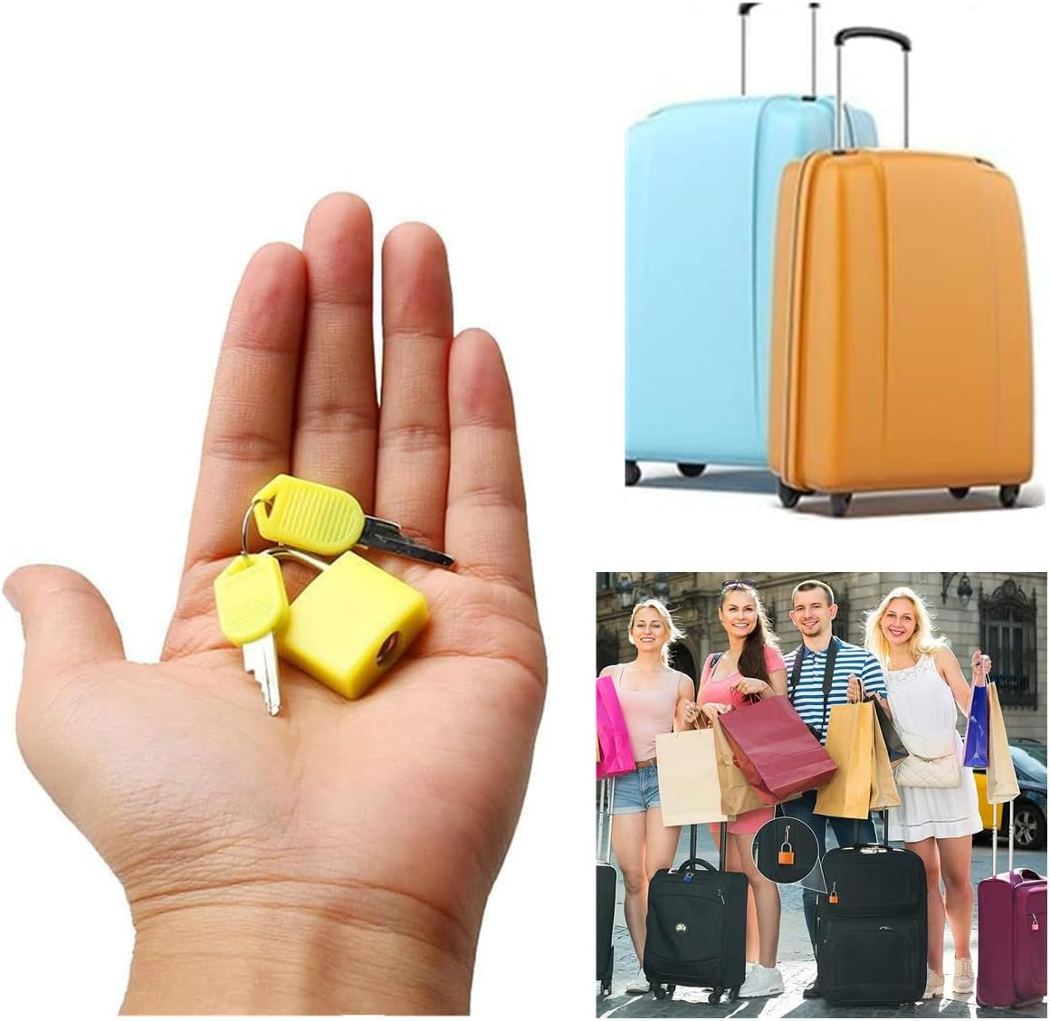 4 Pcs Luggage Locks and Mini Suitcase Travel Locks, Backpack Pad Small Lock Multicolor Padlocks， Locks with Keys for Luggage Bags,Suitcase,Lockers,Laptop Bag,Toolbox Lockerlock image number 3