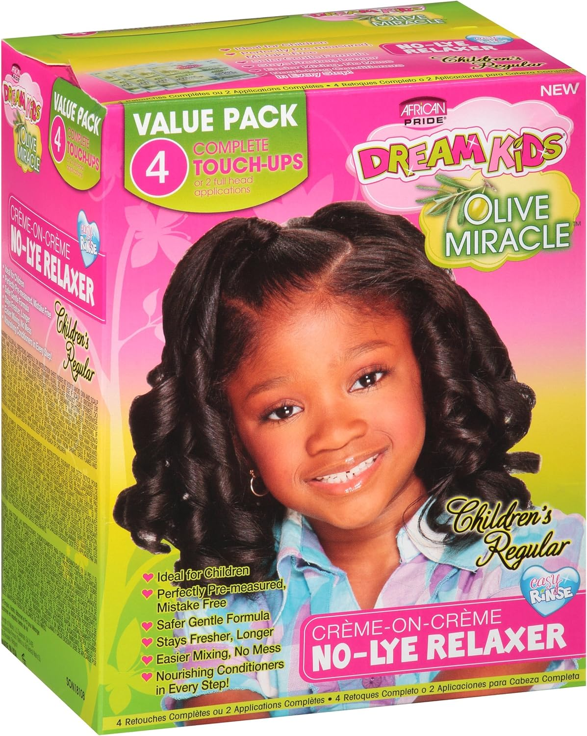 African Pride Dream Kids Olive Miracle Touch-Up Relaxer Regular Value Pack