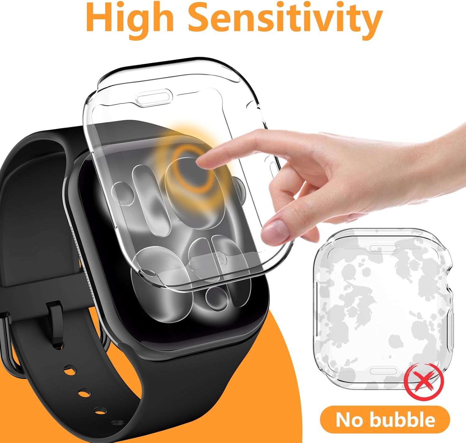 Hianjoo 2-PCS Screen Protectors Compatible with Apple Watch Series 11/10 42Mm, TPU Plated Full Coverage Screen Bumper Case (Clear) image number 5