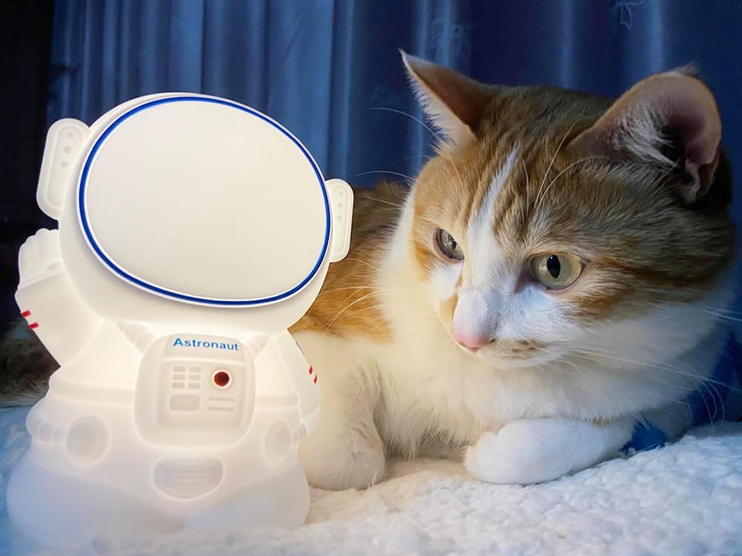 LED Night Light Cute 7Color Shift Astronaut Night Light with Brightness Adjustable, Non-Flickering Eye-Caring LED Warm Light, Timing Function, Ideal Gift image number 6