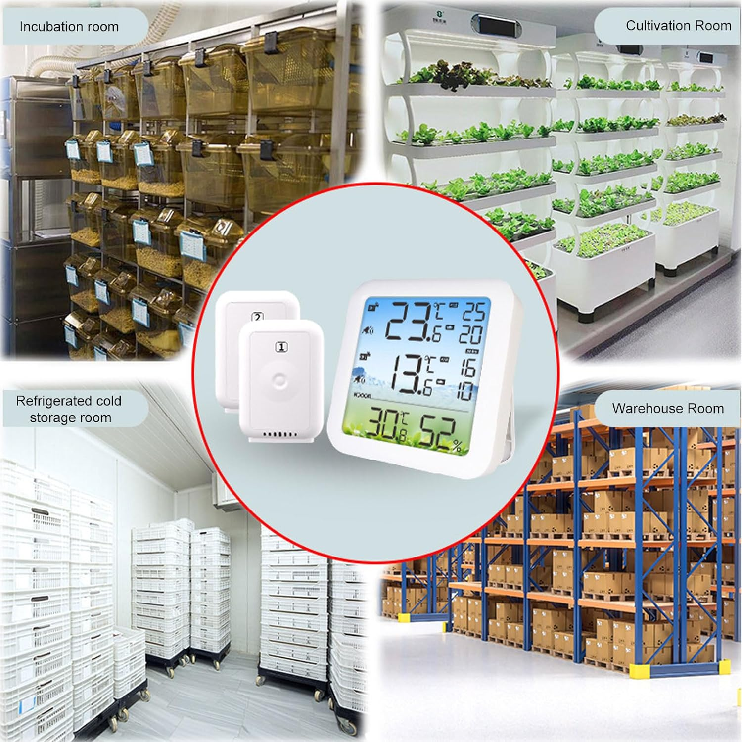 Wireless Digital Thermometer Hygrometer Large LCD Display Fridge Freezer Cold Storage Temperature Indoor Outdoor Temperature Sensor 328Ft Range image number 5