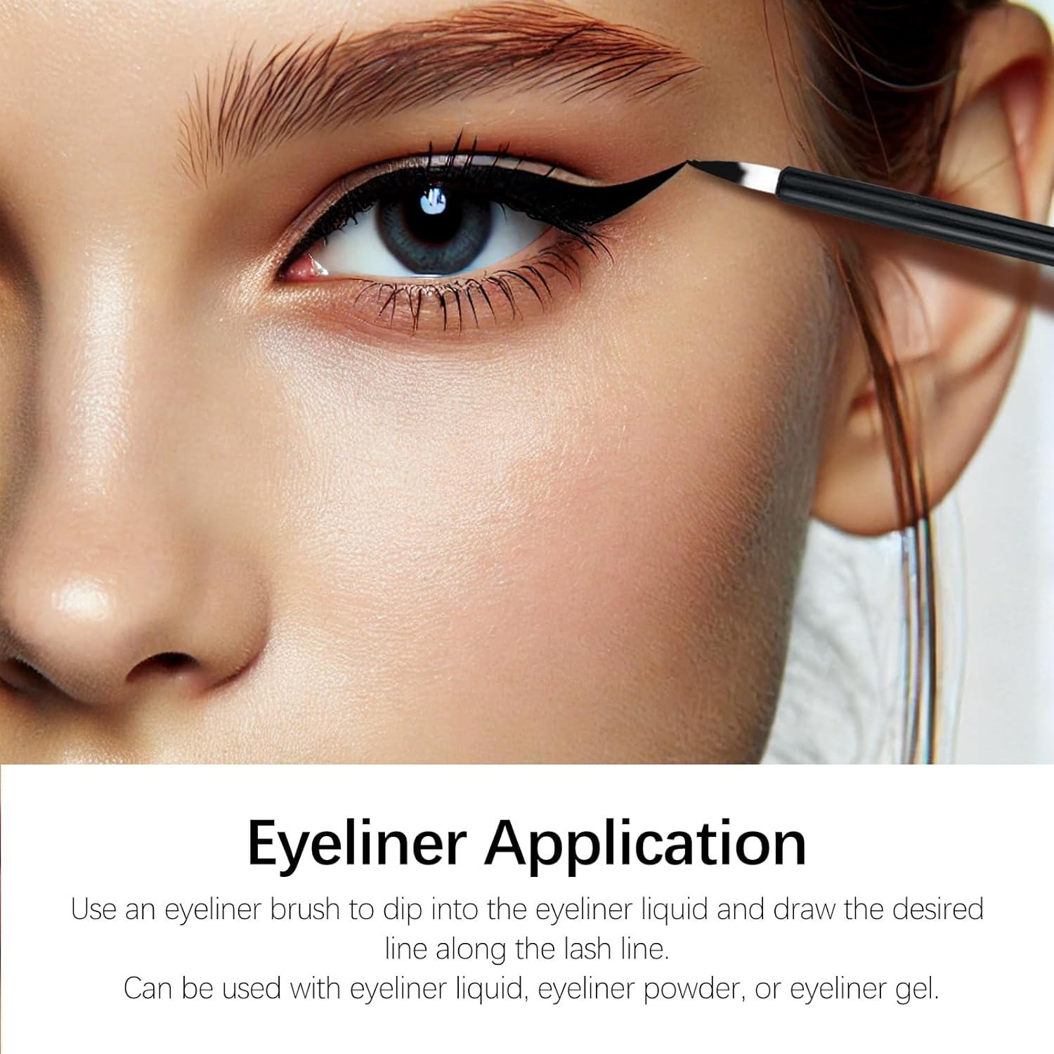 Jaasuee 100PCS Black Disposable Eyeliner Brushes, Cosmetic Eye Wands for Eyeliners, Lip Liners, Eye Makeup, Eyelashes, and Detail Painting, Makeup Brush Applicators image number 1