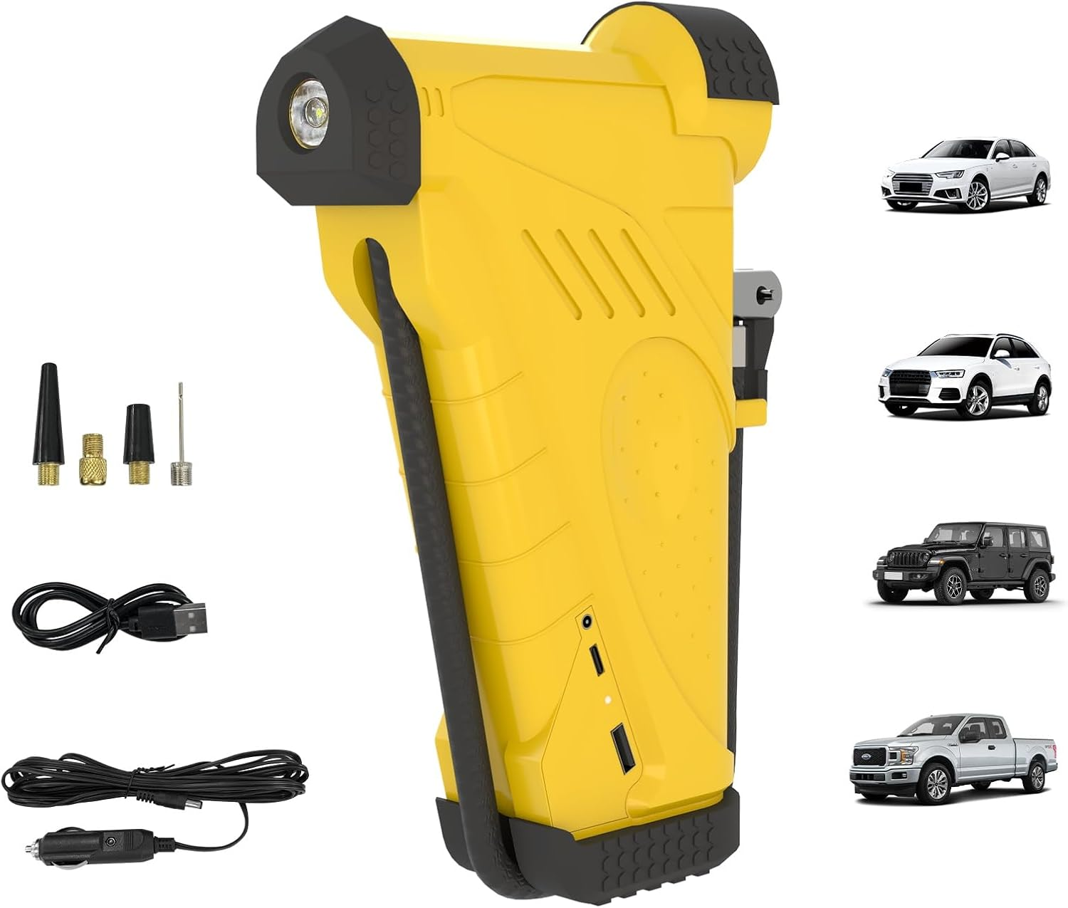 150PSI Tyre Inflator Portable Air Compressor,12V/20V Dual Power Inputs and USB Output, Electric Pump for Car, off Road, Truck, Motorcycle, Ball and More