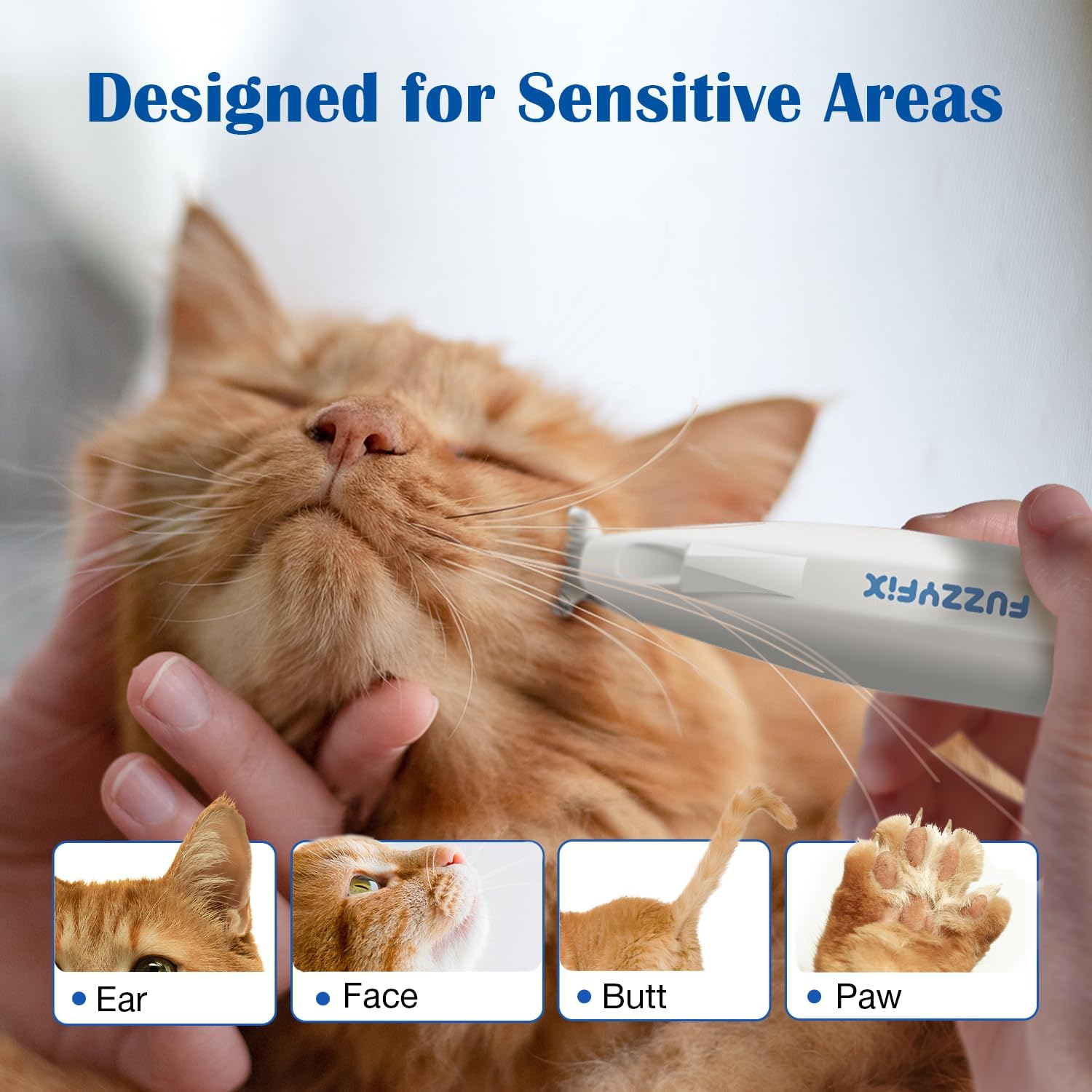 Dog Paw Trimmer with LED Light, Low Noise Paw Trimmer for Dogs, Type-C Rechargeable Pet Grooming Kit Dog Grooming Clippers for Paws, Eyes, Ears, Face, Rump, 18 Mm Widen Blade image number 1