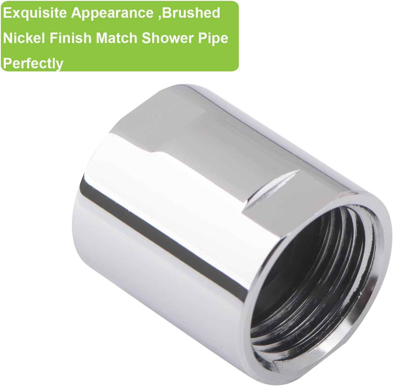 2 Pack Brass Pipe Fitting 1/2"G,Female Threaded Converter Adapter,Chrome Shower Coupling Pipe Fitting for Home Plumbing Pipes,Hose Extender Connector image number 3