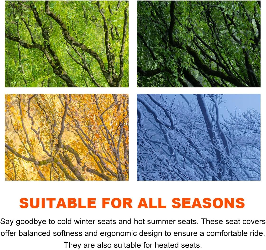 KVAEY Linen Back Car Seat Cover, Anti-Slip Long Bottom Rear Seat Cover Protector with Storage Pockets, Breathable Linen Rear Bench Seat Protector Cushion Pad for Most Vehicles (Beige, Front) image number 6