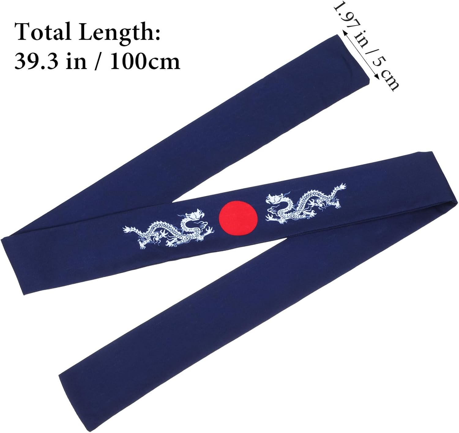 Angoily Japanese Headband Set 2Pcs Workout Headbands Blue Mythical Pattern for Sports and Running image number 2