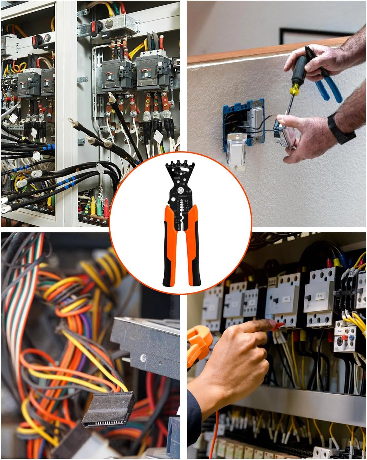 Self-Adjusting Wire Strippers, 5 in 1 Multi-Function Wire Strippers, 7.9-Inch Multi-Purpose Pliers for Electricians, Home Improvement, Auto Repair, Professional Mechanical Work image number 2