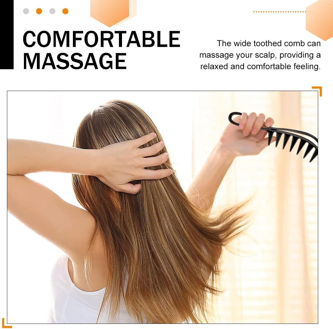 Pack of 2 Wide Tooth Comb, Wide Tooth Trowel, Professional Hairdresser Comb, Antistatic Coarse Teeth for Various Types of Hair, Hair Comb image number 2