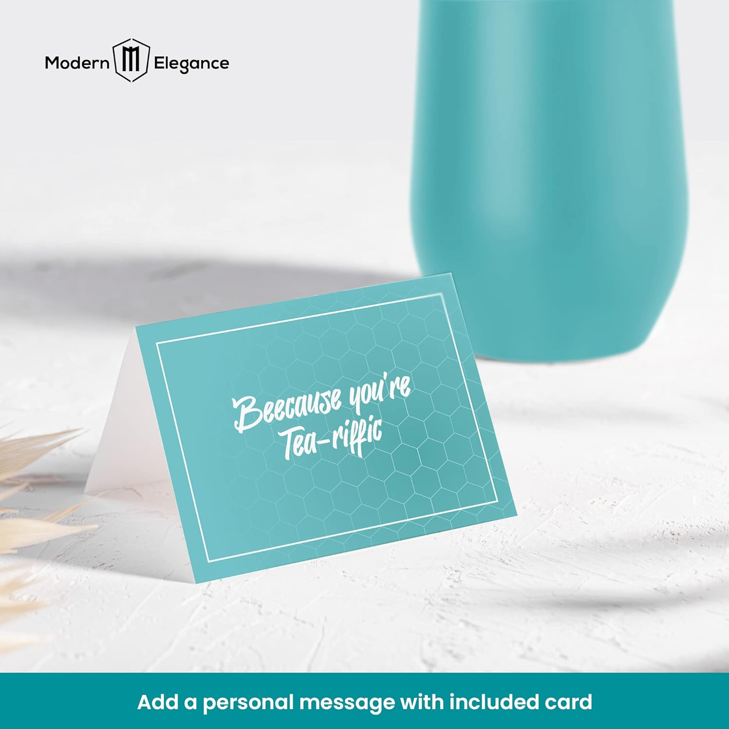 Tea Gifts for Women &ndash; Sampler Gift Basket with 15 Unique Blends, Honey Sticks, Stainless Tumbler & Gift-Ready Box (Teal) image number 2