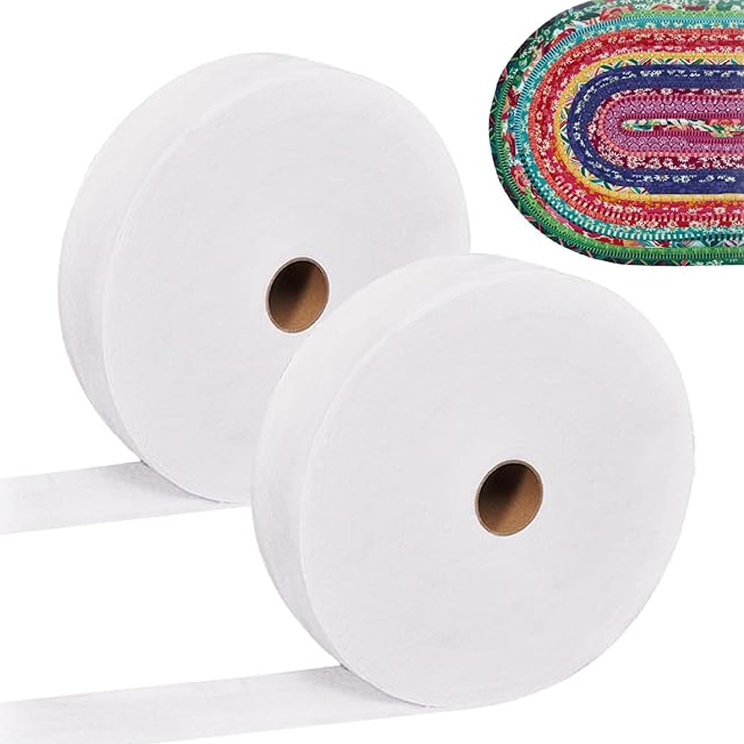 WEZCHUGHAOL 2 Rolls Jelly Roll Batting Strips, 2 1/4 Inch - Precut Cotton Blend Batting for Jelly Roll Rugs, Colossal round Rug, Quilt & Sewing DIY Projects, Total 70 Yards