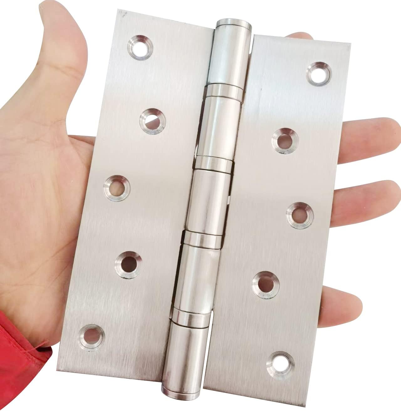 Hyever 6 Inch Ball Bearing Door Hinges for Heavy Duty Wood Door, Door Hinges with Mounting Hardware, 6 X 4 Inch NRP with Square Corners for Interior & Exterior Door White Surface 2Pcs