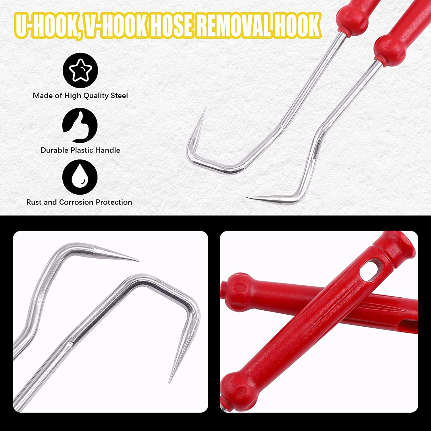 11Pcs Hose Removal Hook Heavy Duty Hook Tool Set, Precision Tools Hooks, O-Ring Hook, Vacuum Hoses Trim Tools for Automotive Mechanic Maintenance Brand: Mardatt image number 6