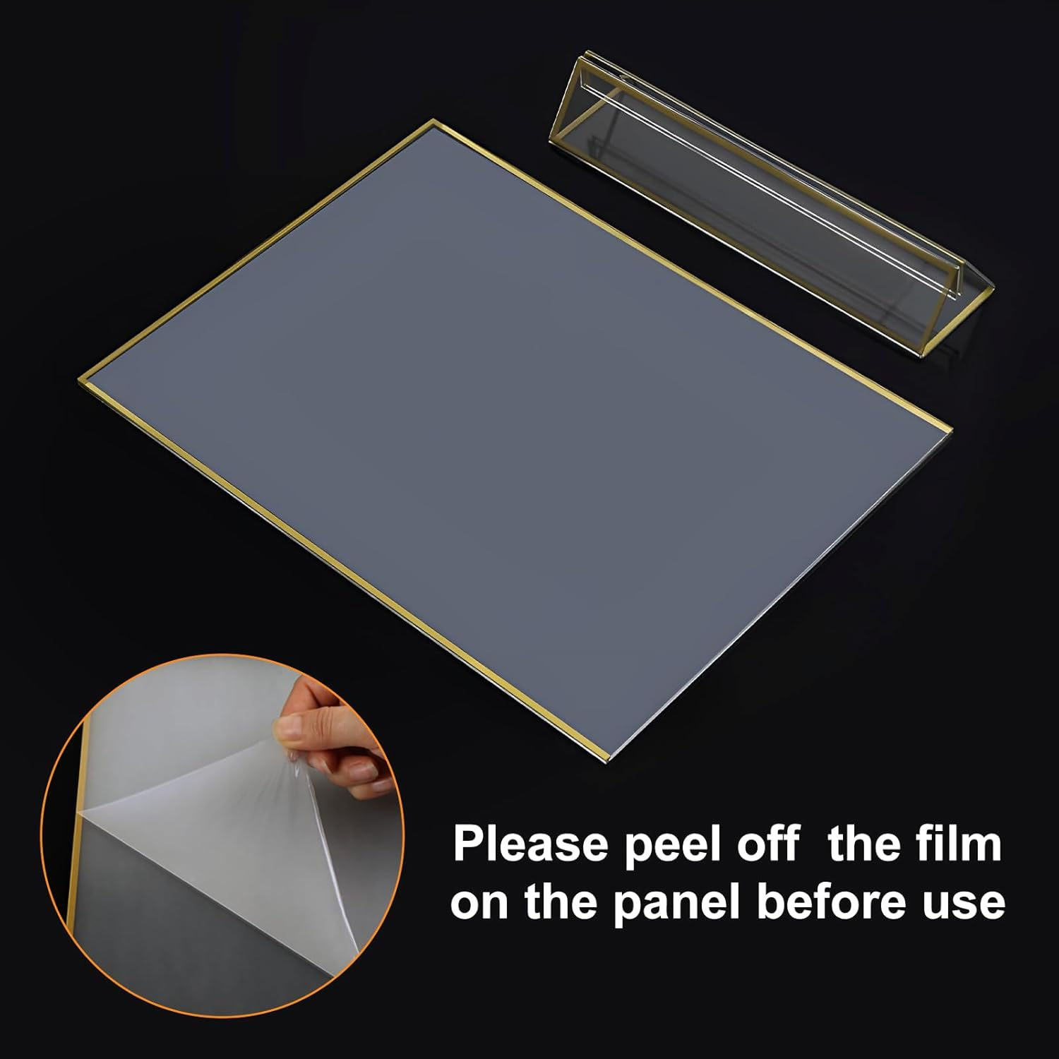 6 Pack A5 Gold Border Acrylic Sign Holders, Table Number Holders for Wedding, Double Sided Menu Display Stand, Poster Picture Frame, Clear Tabletop Holder for Store Restaurant Party Office image number 4