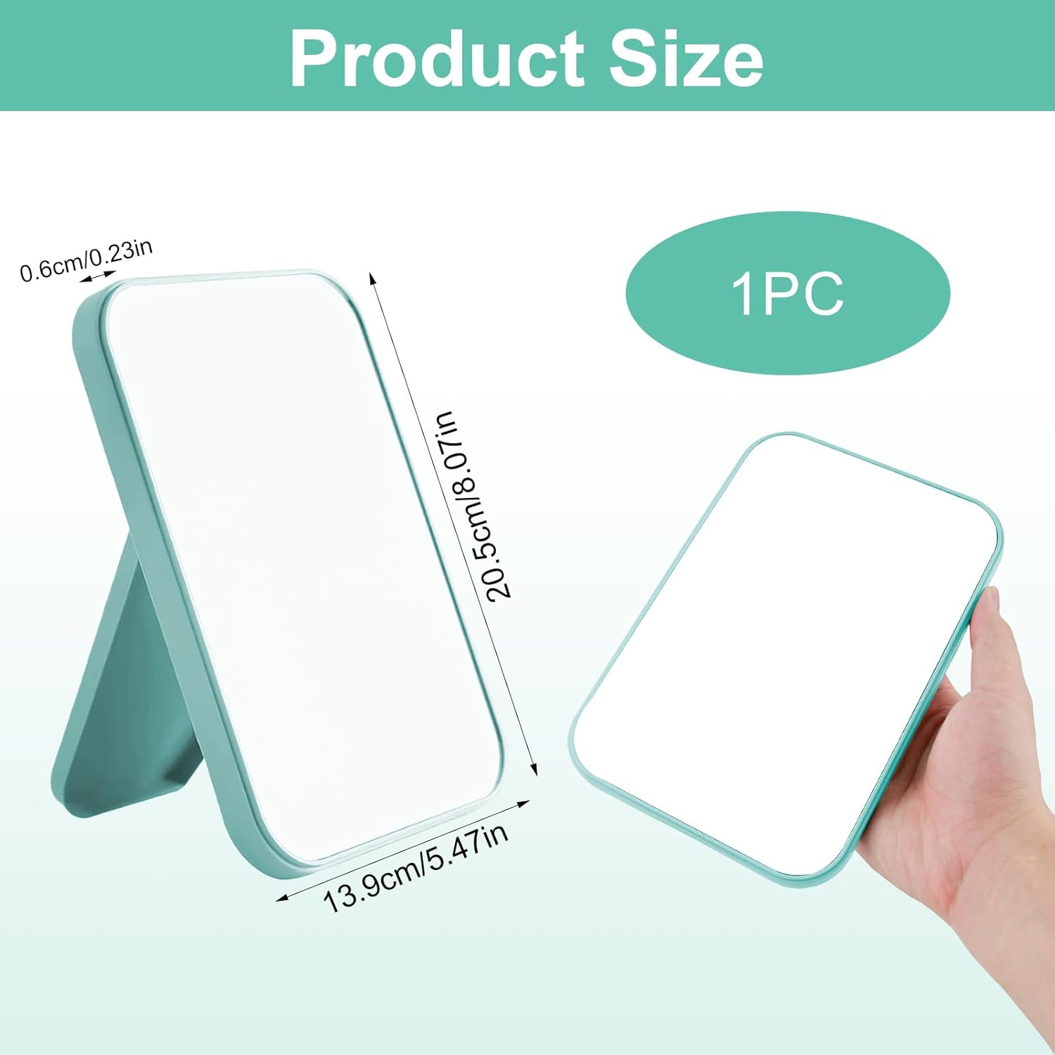 Bushhaven Premium Tabletop Mirror with Foldable Stand - Super HD Anti-Distortion Glass for Flawless Makeup, Perfect for Bathroom & Vanity Use, Ideal for Travel & Home Beauty Routine image number 6