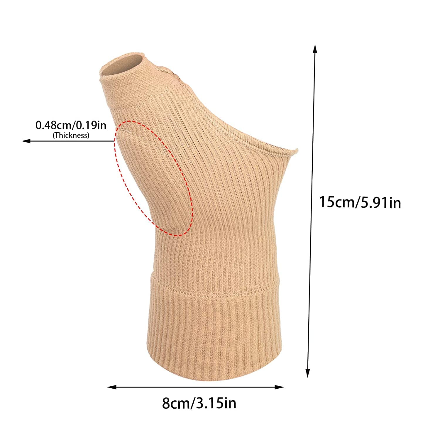 2PCS Gel Thumb Wrist Support Brace, Breathable Compression Arthritis Gloves for Thumb Arthritis, Carpal Tunnel, Tenosynovitis for Men and Women Fits Both Hands image number 2