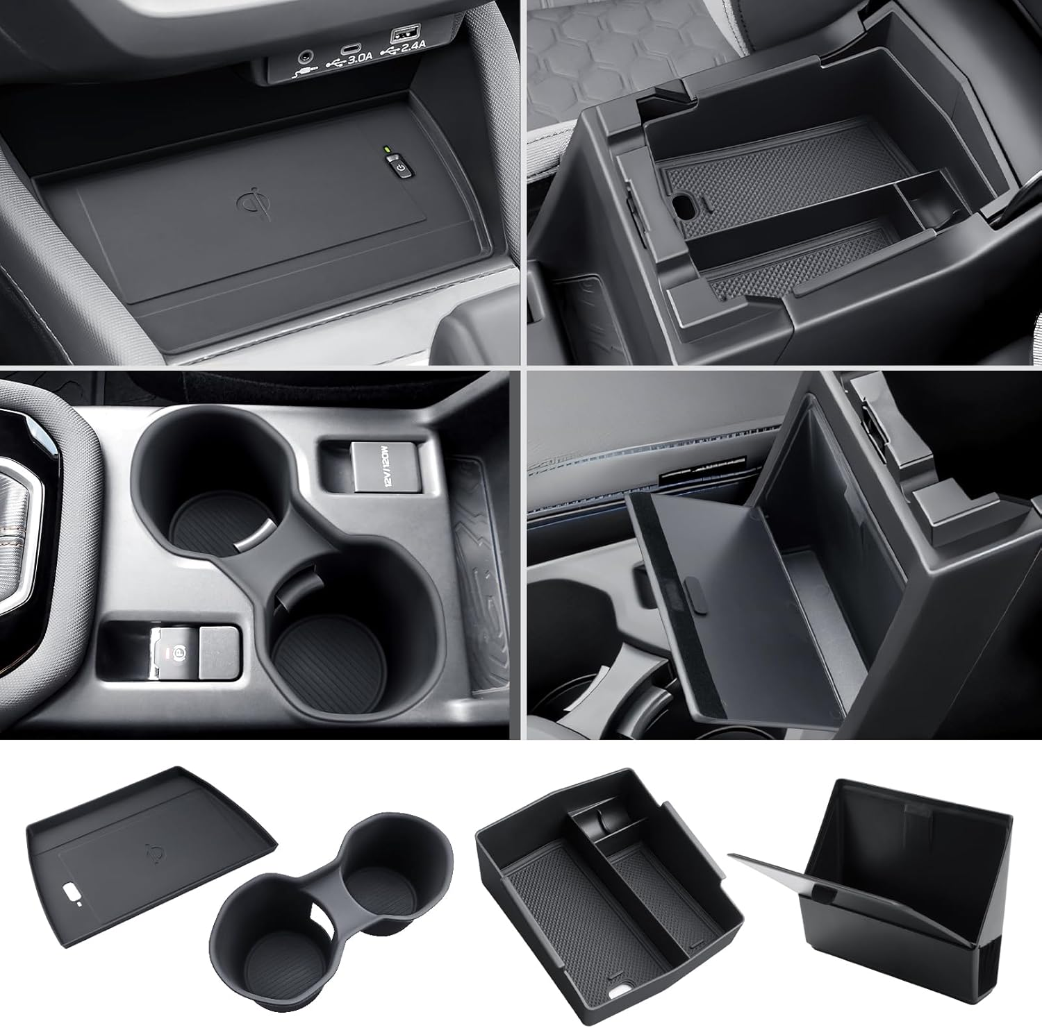 CDEFG for 2025 Subaru Forester Center Console Organizer Compatible with 2025 Subaru Forester Touring Limited Sport Premium Accessories Middle Console Armrest Storage Box (4PCS for Forester 2025) image number 6