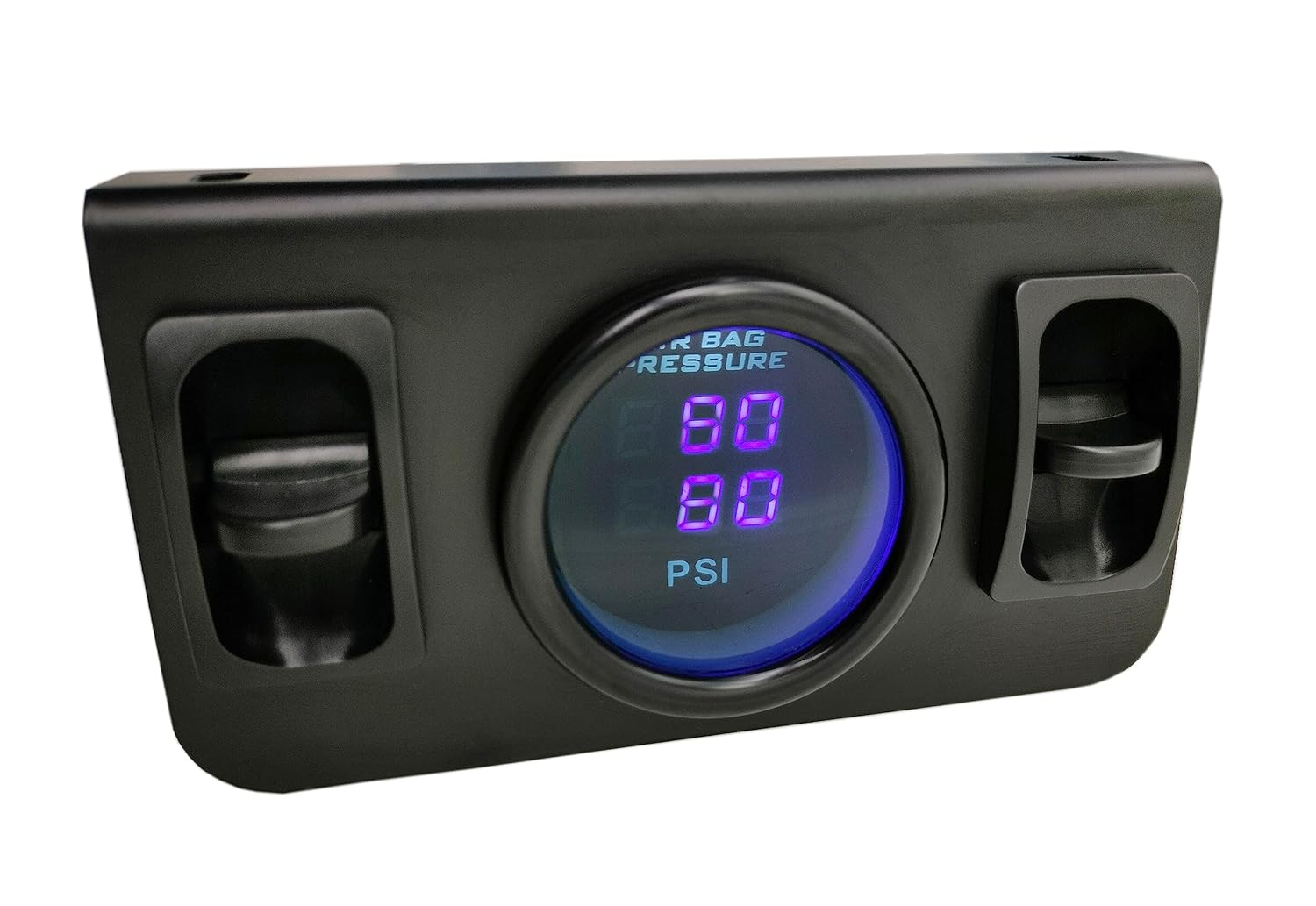 In Cab Dual Air Gauge Control Kit with Digital Paddle Switch for Air Pressure Sensor Control of Air Suspension Kit (Blue) image number 3