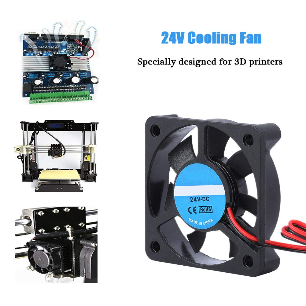 XUMIUZIY 24V Cooling Fan for 3D Printers, 5Cm, 30Db, 8-14CFM, 4000-6500 RPM, 2-Pin Connector, Forced Air Cooling, Compatible with Printers image number 4