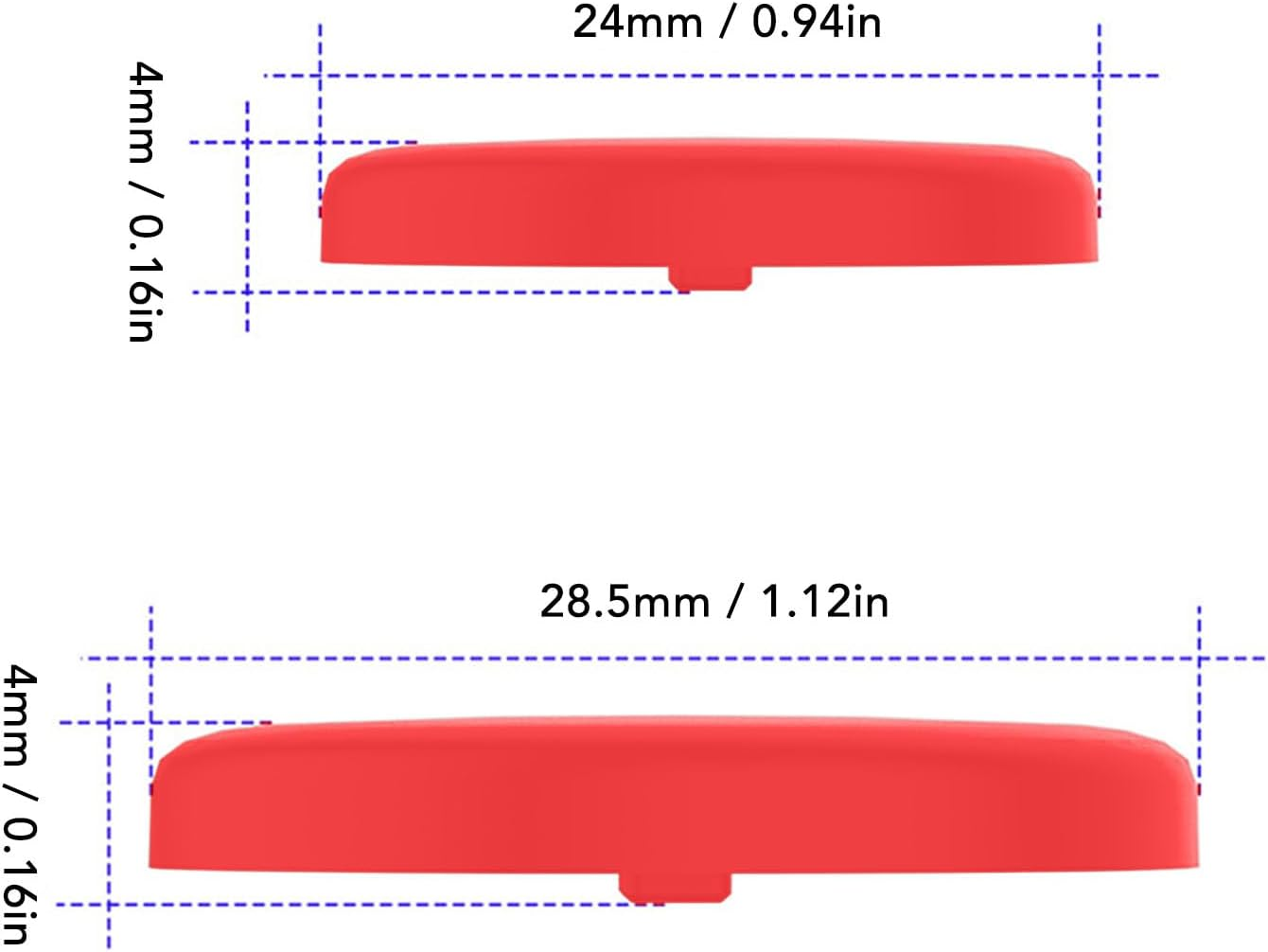 Controller Joystick Grips, 14Pcs Gaming Joystick Button Caps Replacement Fit for Choc Low Profile V1, anti Slip Frosted Joystick Caps for Gaming Keyboard (Red)