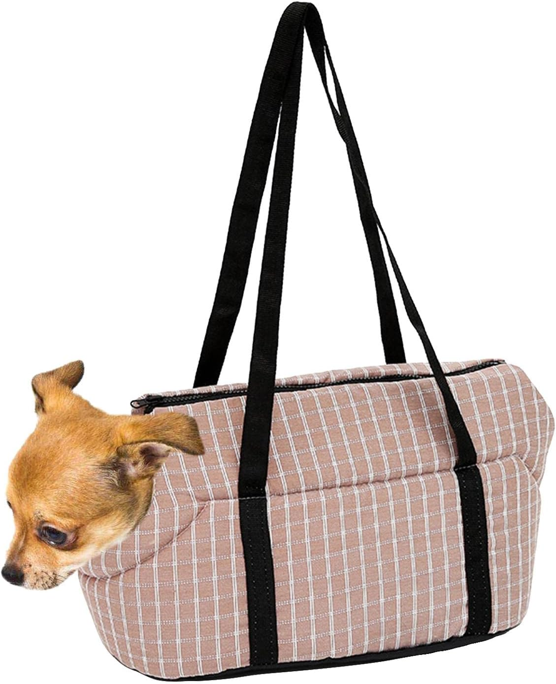 B Baosity Pet Carrier Tote Kitten Carriers Soft Pouch Breathable Dog Travel Bag with Leash Hook Carrying Handbag Cat Carrier Shoulder Bag, Coffee, L image number 5