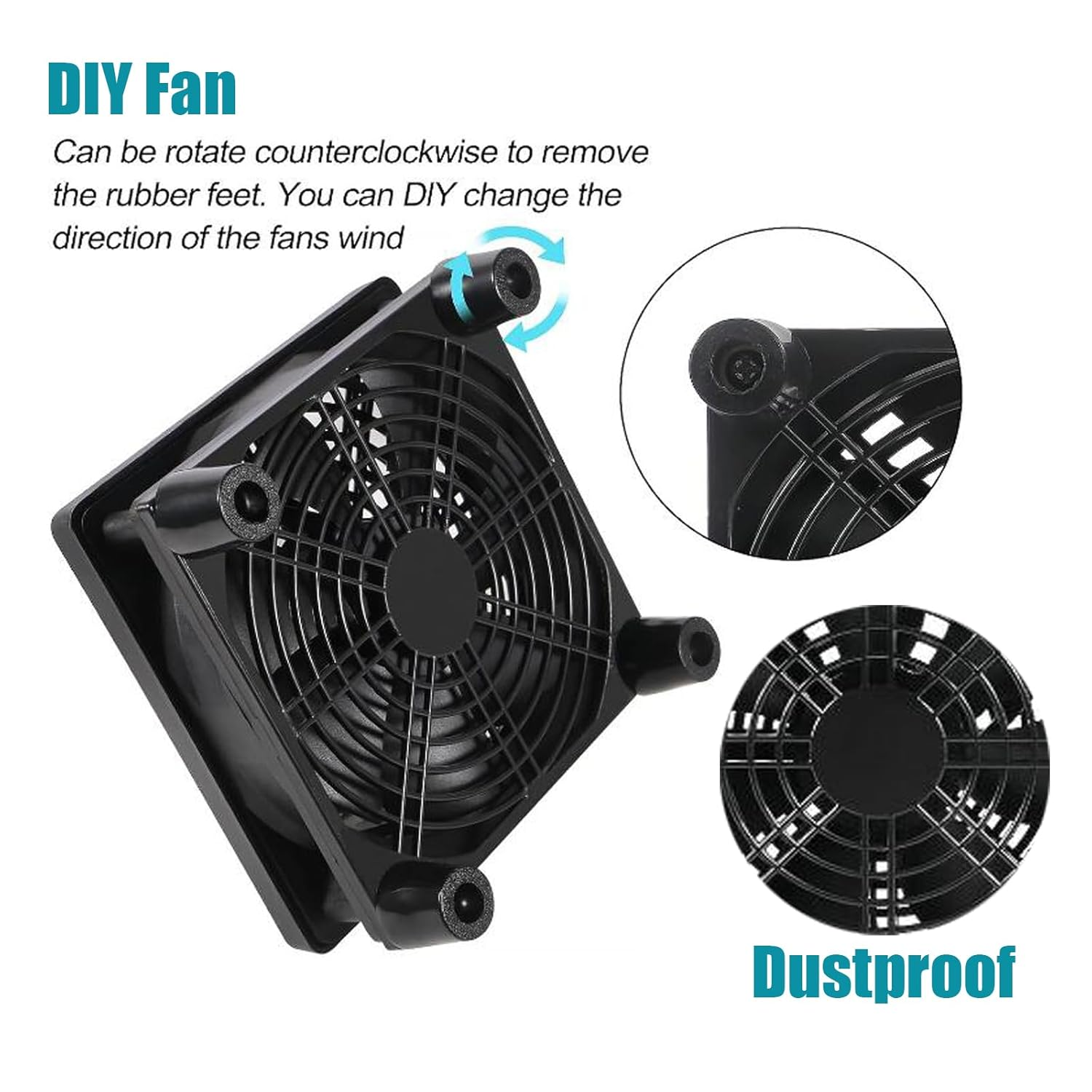 DIANN 2Pcs 120Mm Computer PC Fan USB Powered Fans 120X25Mm Computer Cooling Fan for Desktop, Laptop, Refrigerator, Power Inverter, Server